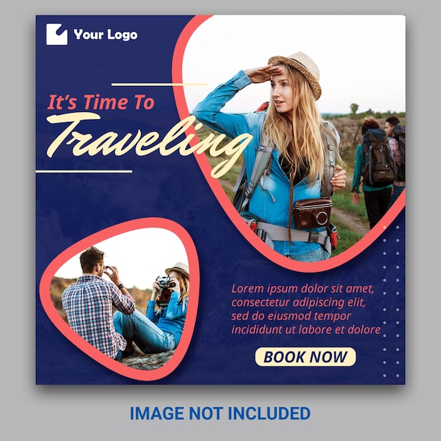 Traveling Instagram Social Media Template Post