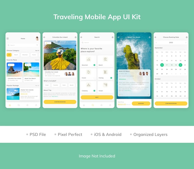 Traveling Mobile App UI Kit