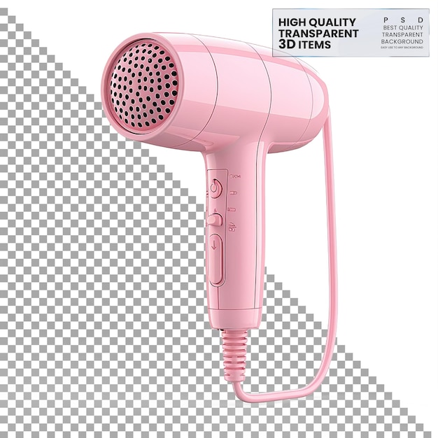 PSD travelsized folding hair dryer compact and foldable hair dryer on transparent background