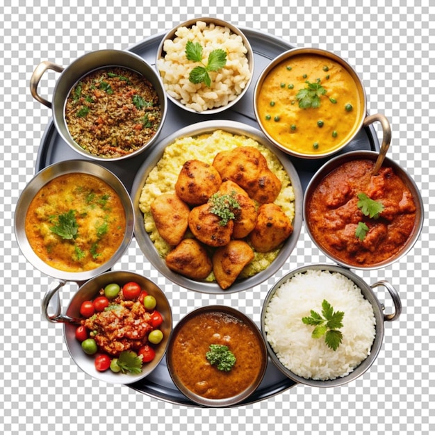 A tray of food with rice rice and vegetables