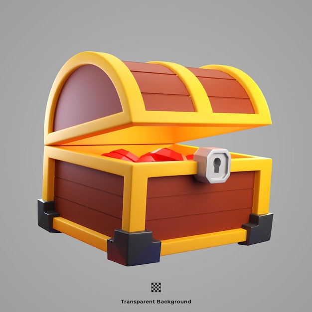 treasure box 3D icon illustration