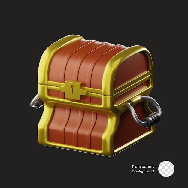 PSD treasure chest game assets 3d icon