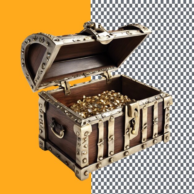 PSD treasure chest isolated on transparent background