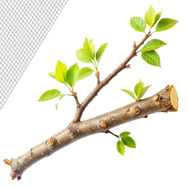 PSD tree branch isolated on transparent background