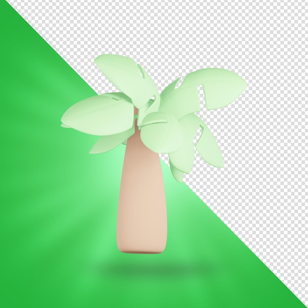 Tree  in cartoon style 3d rendering