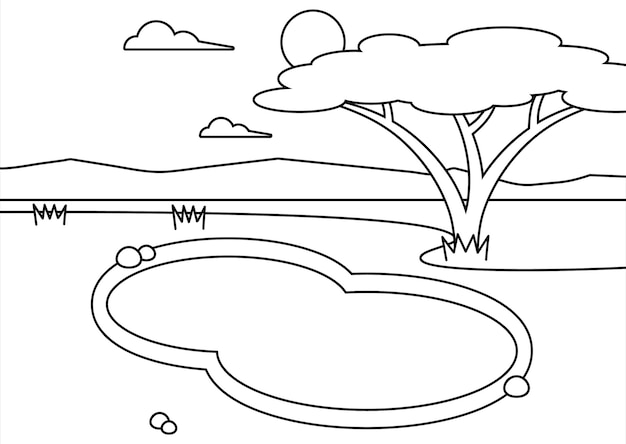 PSD a tree in a field with a line that says quot w quot