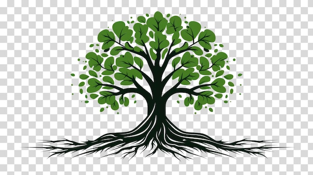 Tree isolated on transparent background vector illustration