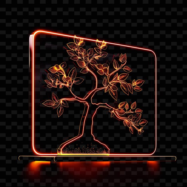 PSD a tree on a laptop with a tree on the screen