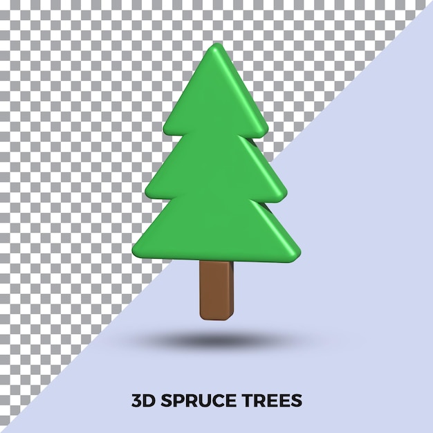 Tree spruce simple 3d rendering illustration icon isolated