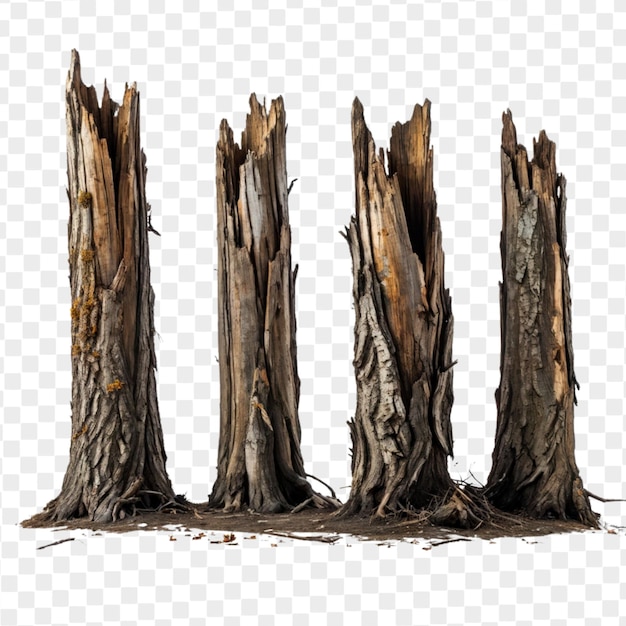 PSD tree stump isolated horror