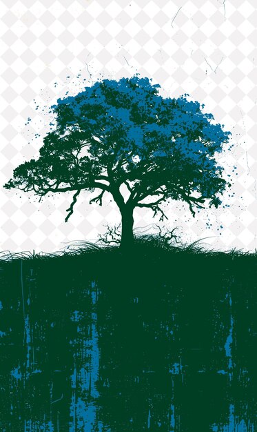 a tree with a blue background with a green background with a blue and green background