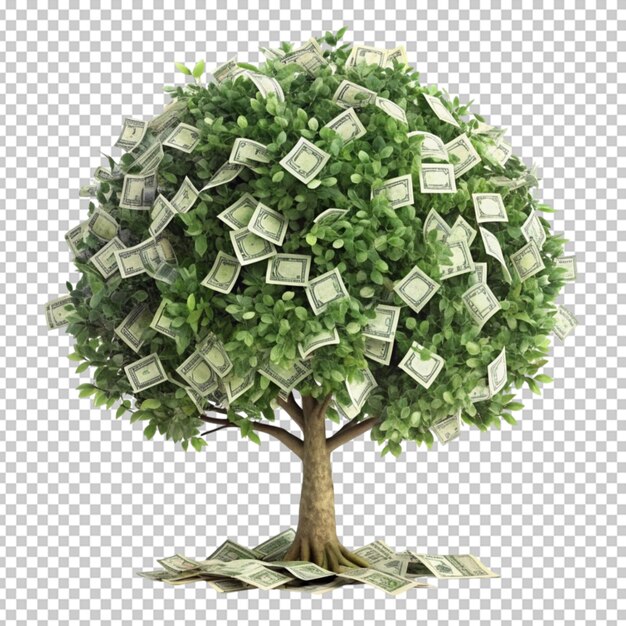 A tree with many money on it