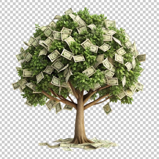 A tree with money growing on it