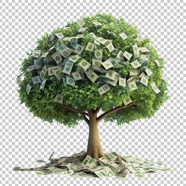 A tree with money growing on it