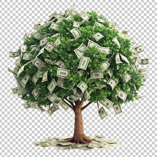 A tree with money growing on it