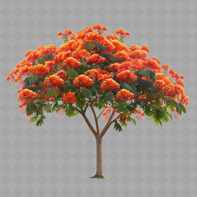 PSD a tree with orange flowers on it