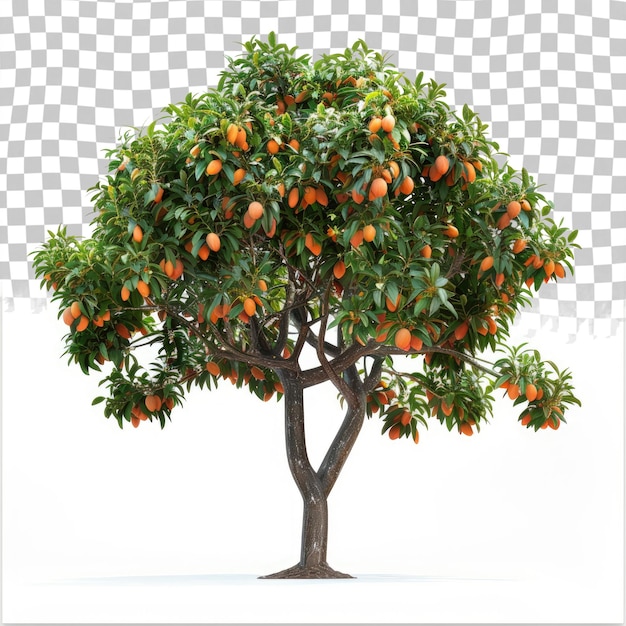 PSD a tree with oranges and a white background