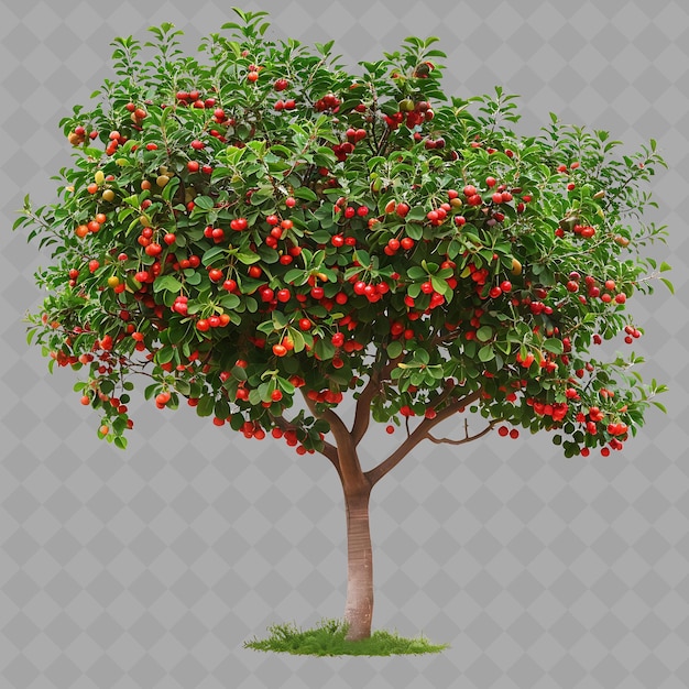 PSD a tree with a red fruit that has the word pomegranate on it