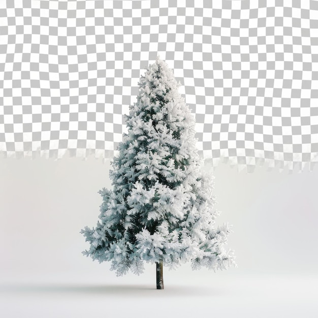 PSD a tree with snow on it is in front of a checkered background