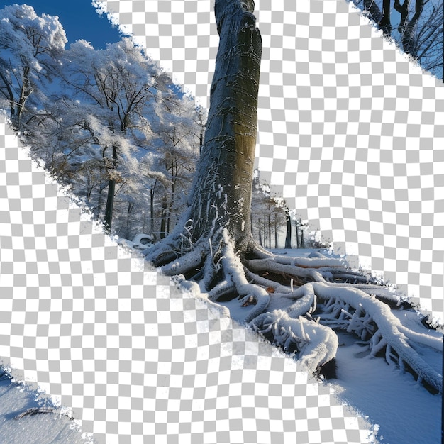 a tree with snow on it and the words  snow  on it