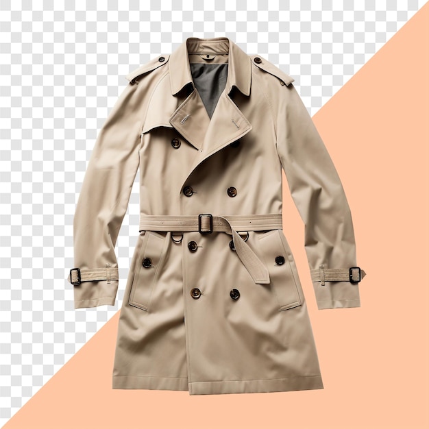 Trench Coat transparent background isolated image generative AI