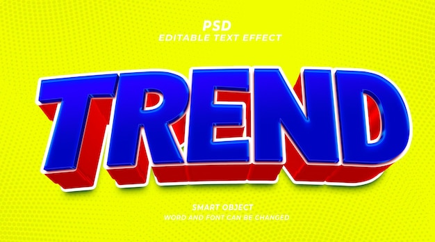 Trend 3d editable text effect photoshop template