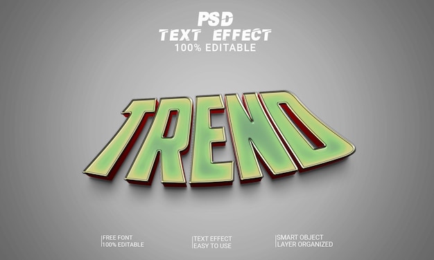 Trend 3d Editable Text Effect Style PSD File