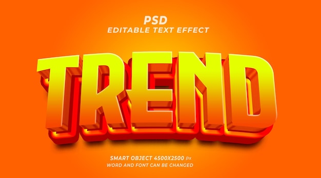 Trend  3d PSD editable text effect photoshop template with background