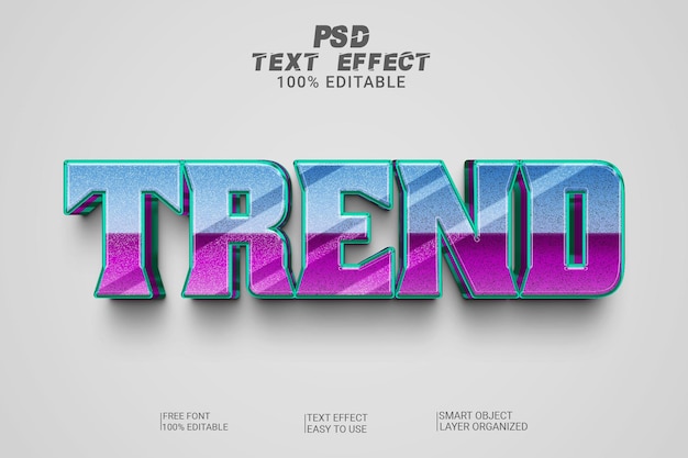 Trend 3d psd text effect