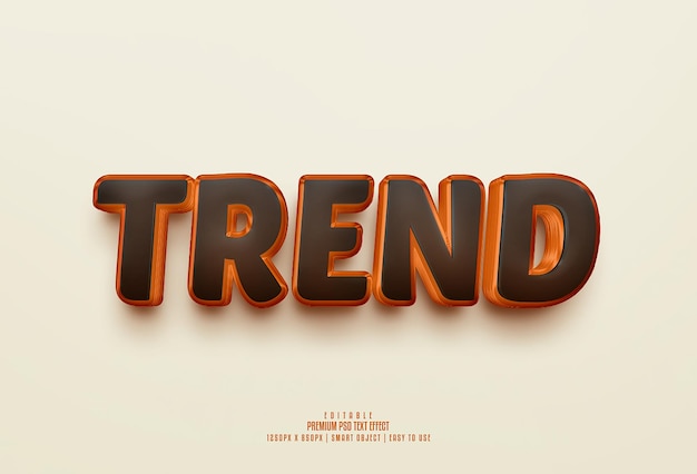 Trend premium editable 3d psd text effect