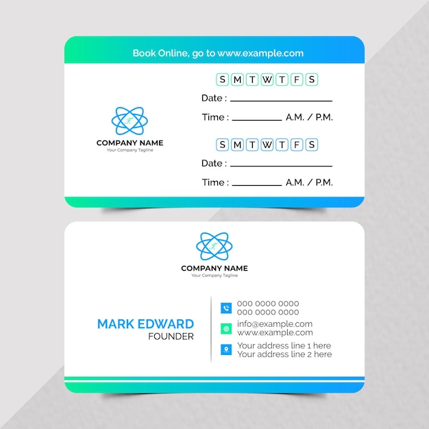 PSD trendy modern business card design template