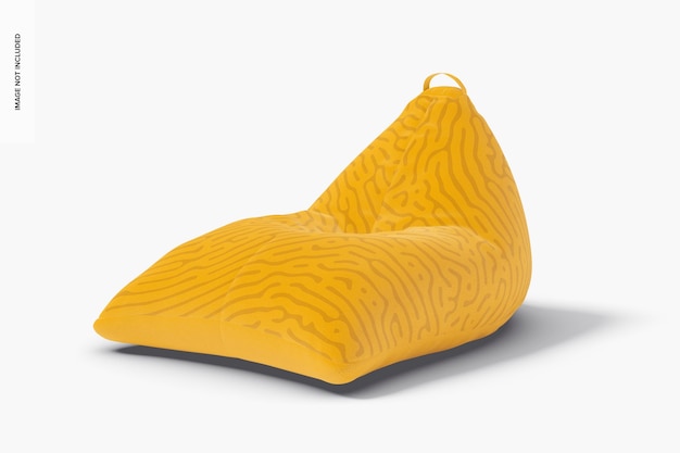 Triangular Bean Bag Chair Mockup, Right View