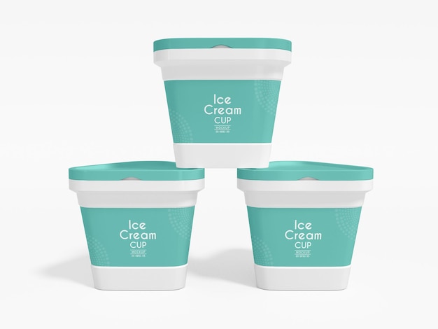 Triangular Ice Cream Container Packaging Mockup