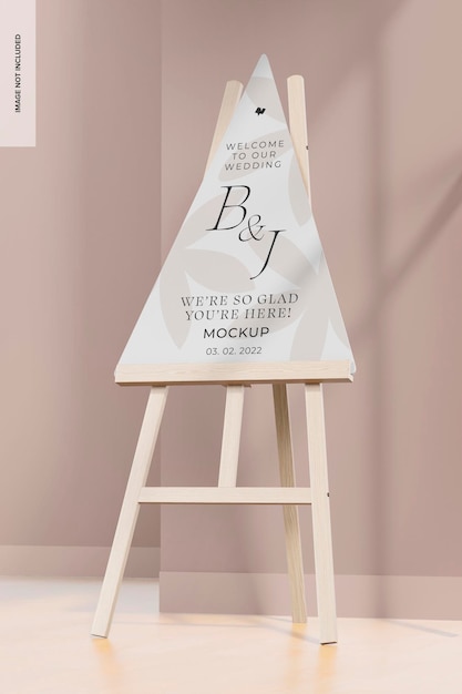 Triangular Wedding Sign Mockup