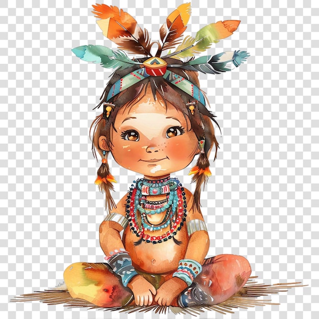 Tribal Baby illustration watercolor