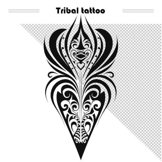 A tribal tattoo with a black background and the word tribe on it.