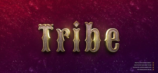 Tribe text effect editable text style