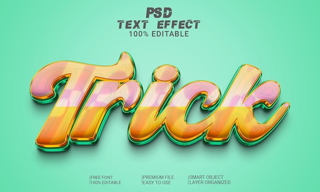 Trick 3D Text Effect PSD File