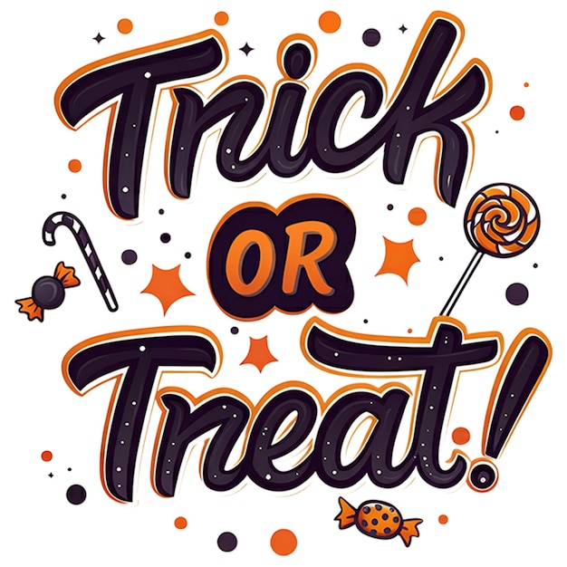 PSD trick or treat or boo on transparent background