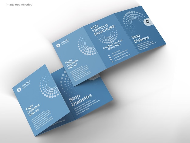 PSD trifold brochure mockup a4