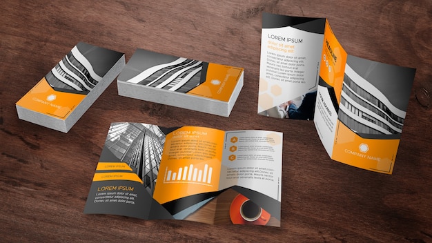 Trifold brochure mockup collection