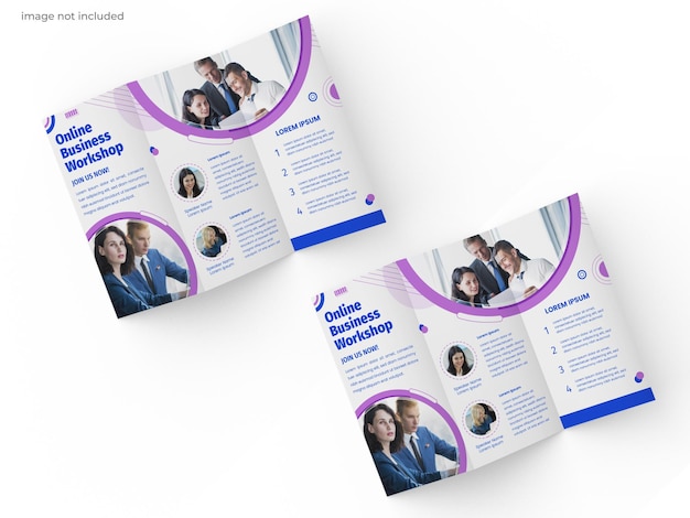 PSD trifold brochure mockup