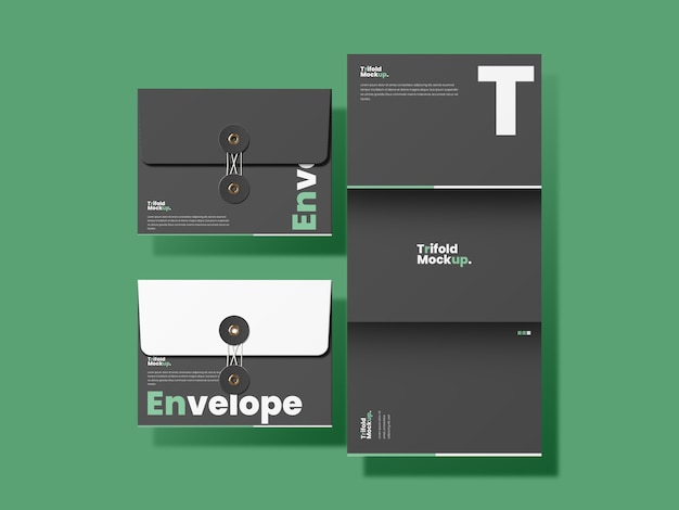 Trifold and Envelope mockup