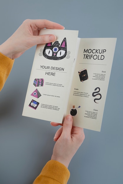 Trifold vertical mockup design