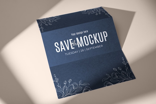 PSD trifold wedding invitations mockup