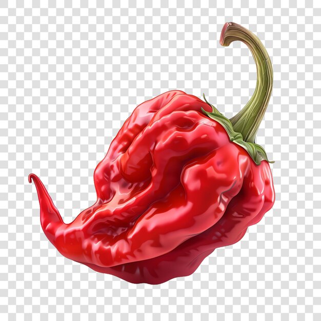 Trinidad scorpion pepper realistic vegetable healty food isolated on transparent background