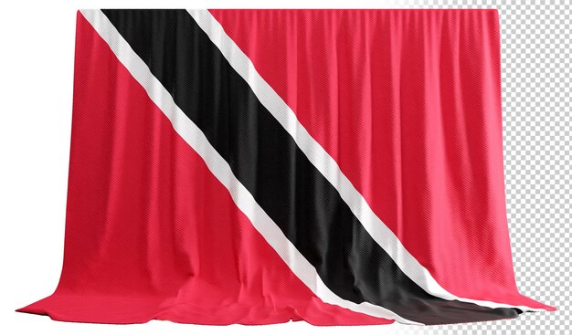 Trinidad and Tobago Flag Curtain in 3D Rendering called Flag of Trinidad and Tobago