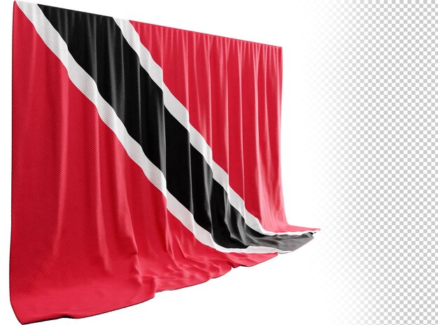 PSD trinidad and tobago flag curtain in 3d rendering called flag of trinidad and tobago