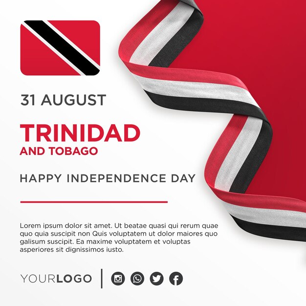 PSD trinidad and tobago national independence day celebration banner national anniversary social media post template