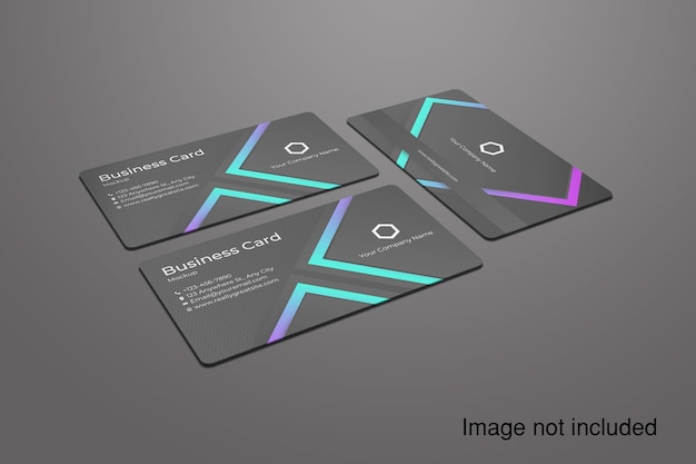 Triple Business Card Mockup